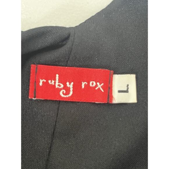 Vintage Ruby Max Empire Midi Dress Large Black Mesh Tulip Hem Whimsigoth 90s Y2K - Picture 10 of 13